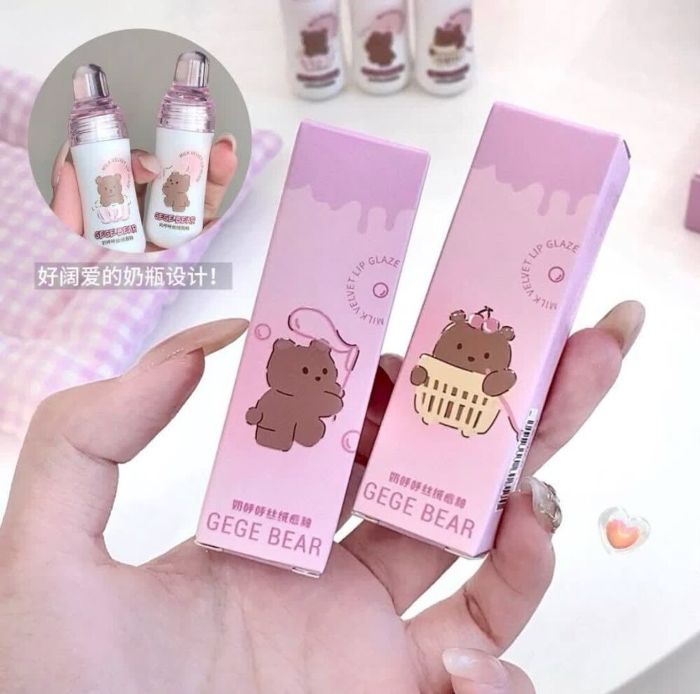 رژ مخملی کره ای خرسی برند Gege bear