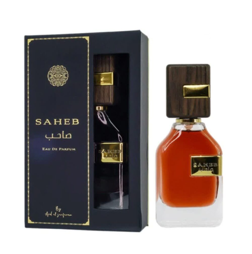 عطر ادکلن صاحب Saheb قهوه ای مردانه ارض الزعفران (لطافه)