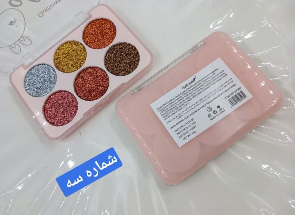 پالت سایه گلیتری 6 رنگ Gulflower - Image 4
