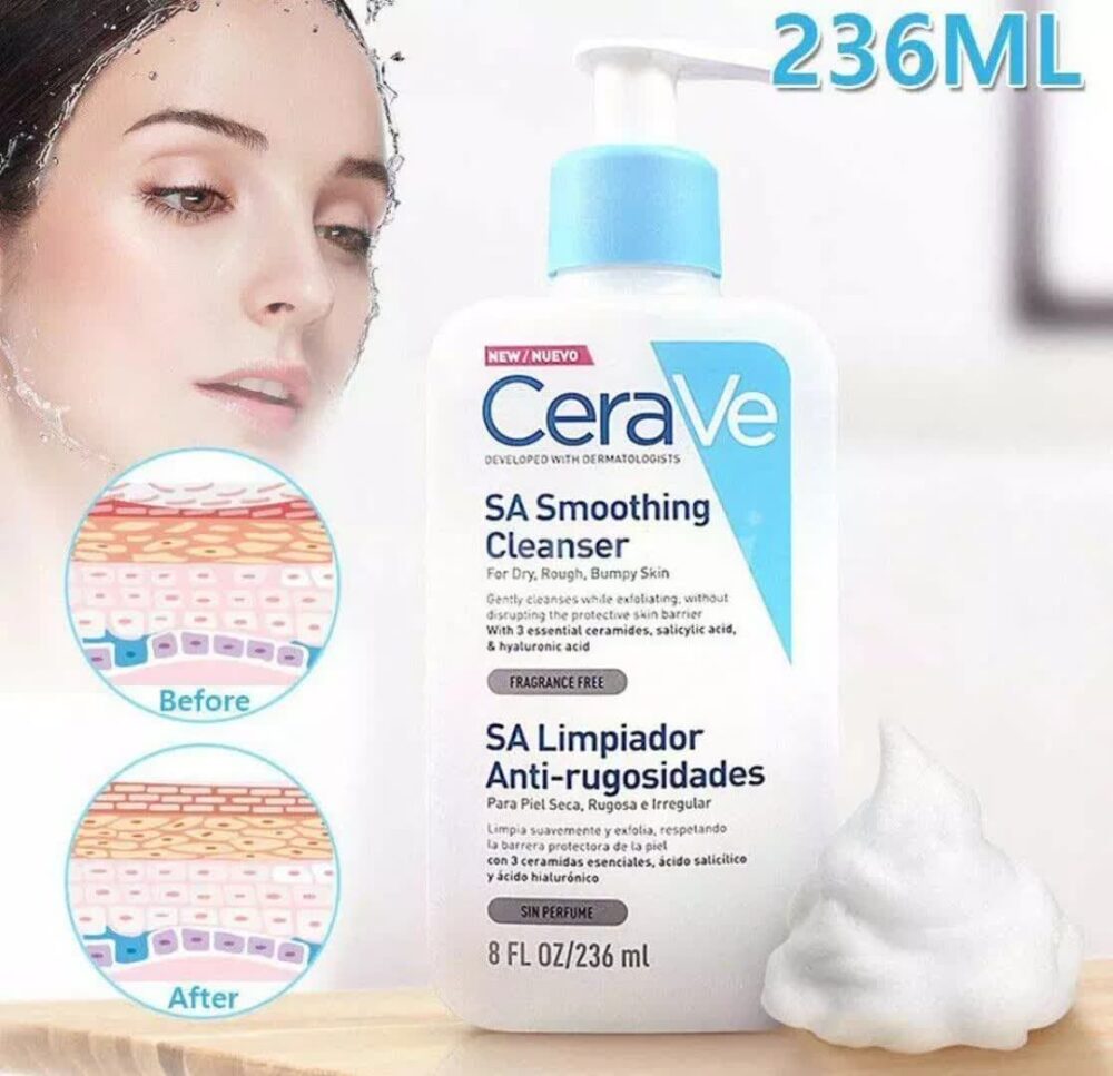 ژل شوینده ضد جوش پوست خشک و دهیدراته سراوی Cerave Sa Smoothing Cleanser - Image 4