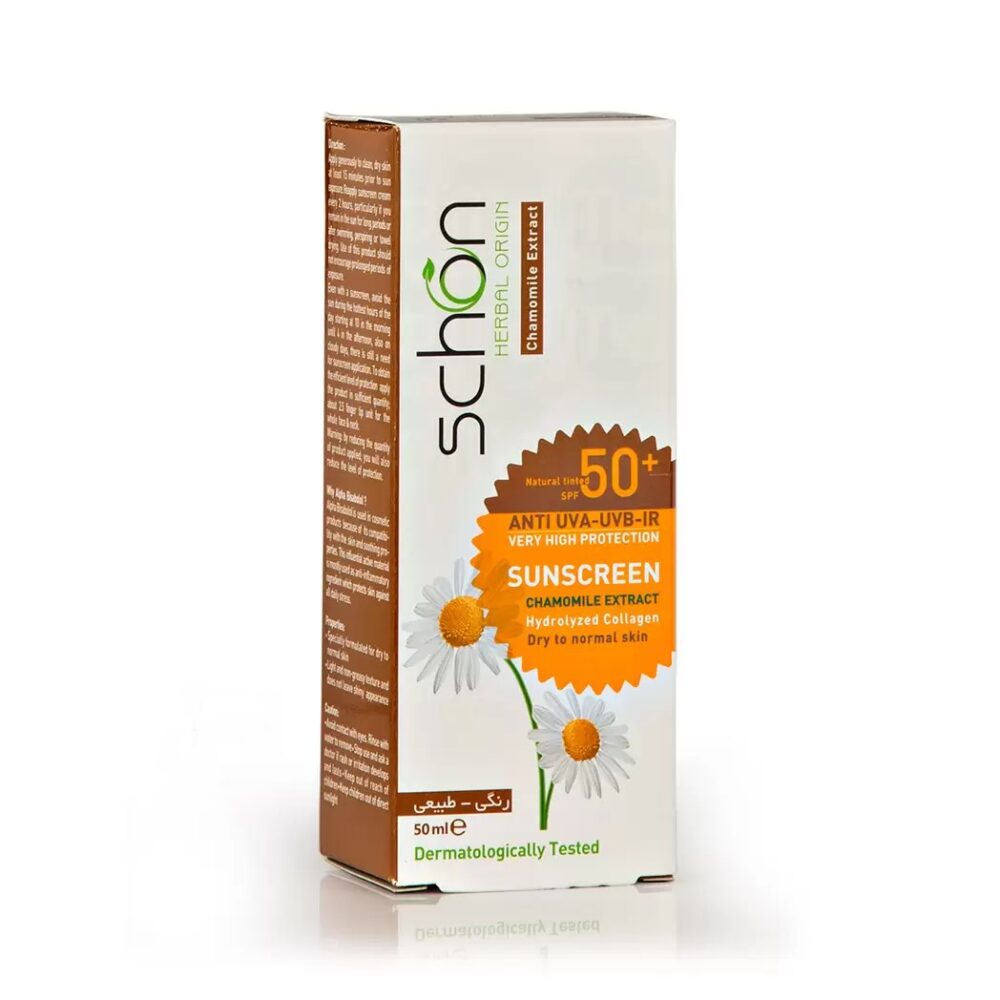 کرم ضد آفتاب رنگ طبیعی شون برای پوست خشک و نرمال +spf 50