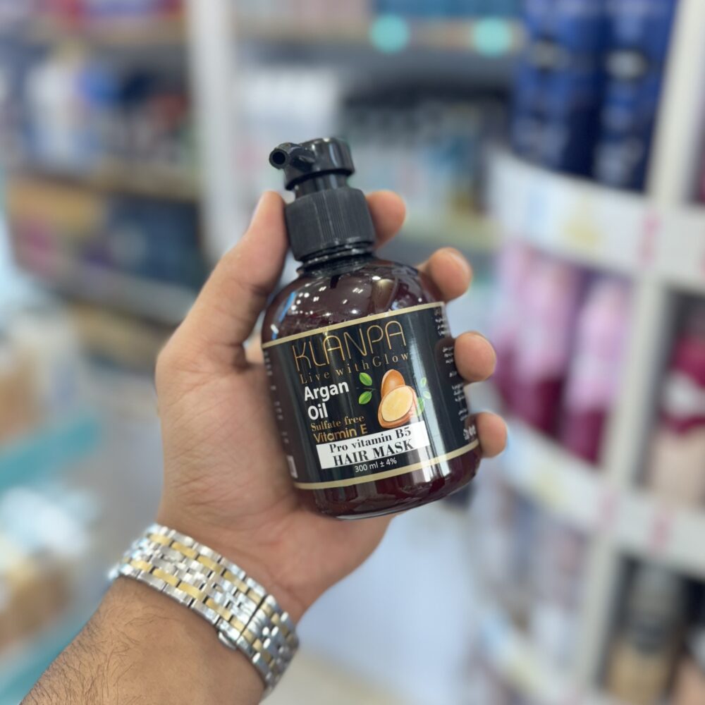 ماسک مو روغن آرگان کلانپا بدون آبکشی فاقد سولفات حجم 300 میل