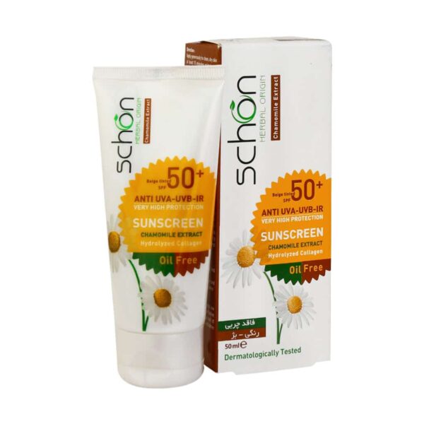 کرم ضد آفتاب فاقد چربی شون ⁺SPF50 مناسب پوست های مختلط و چرب ۵۰ میلی لیتر