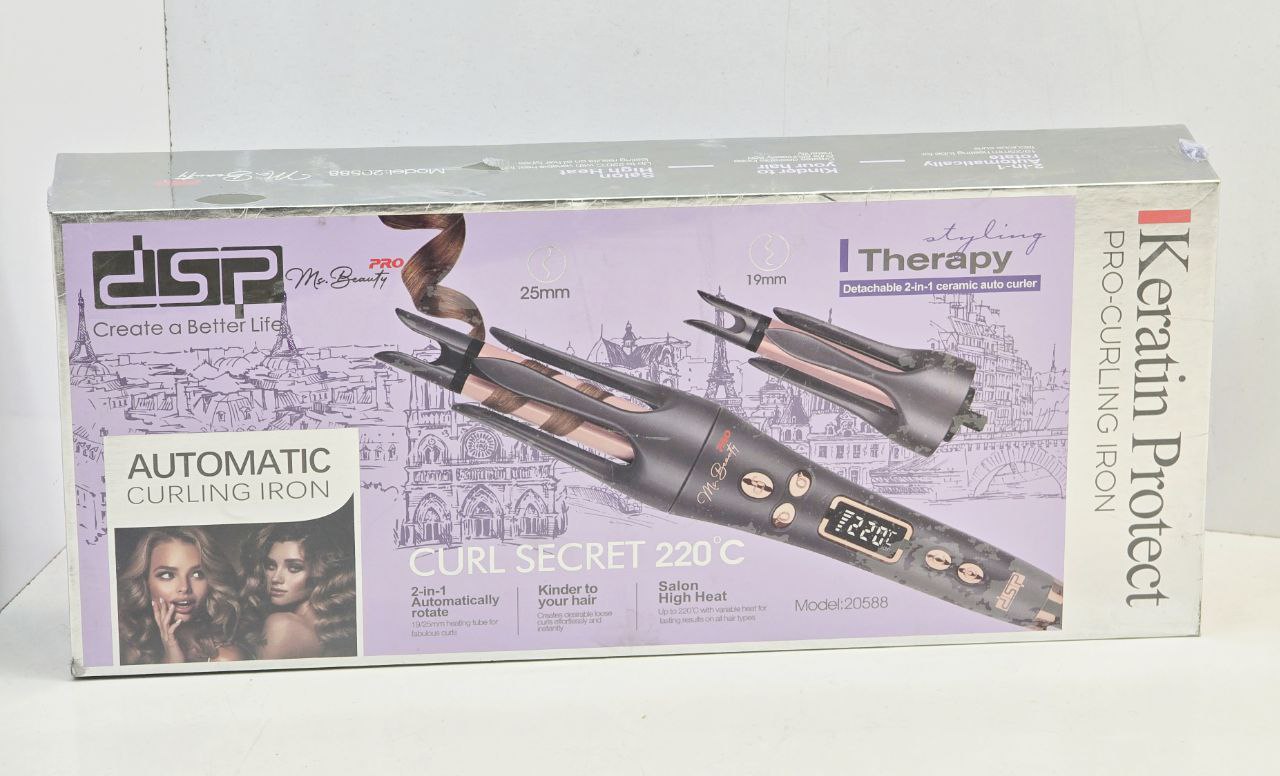 دستگاه کرلی مو چرخشی طرح شیگلم برند DSP دو سایز 19 و 25 مدل 20588 - Image 3