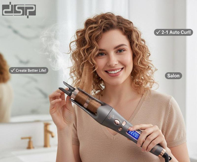 دستگاه کرلی مو چرخشی طرح شیگلم برند DSP دو سایز 19 و 25 مدل 20588 - Image 2