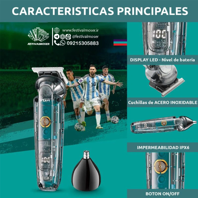 ماشین اصلاح و خط زن دو کاره وی جی آر مدل V-949 - Image 3