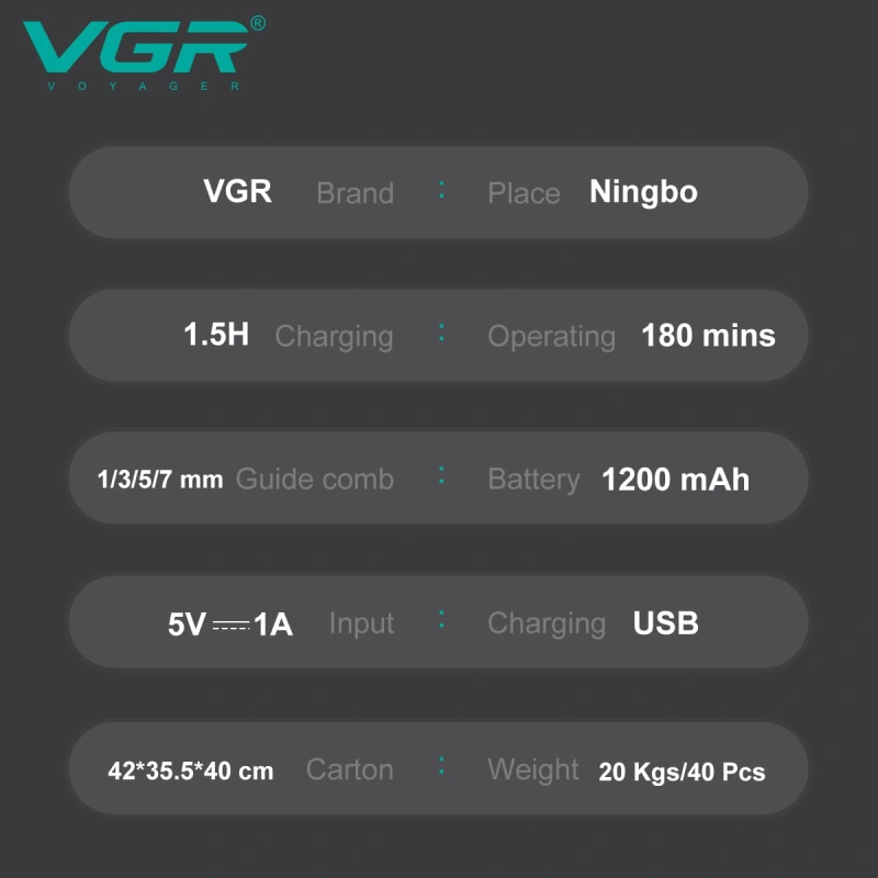 ماشین اصلاح و خط زن دو کاره وی جی آر مدل V-949 - Image 7