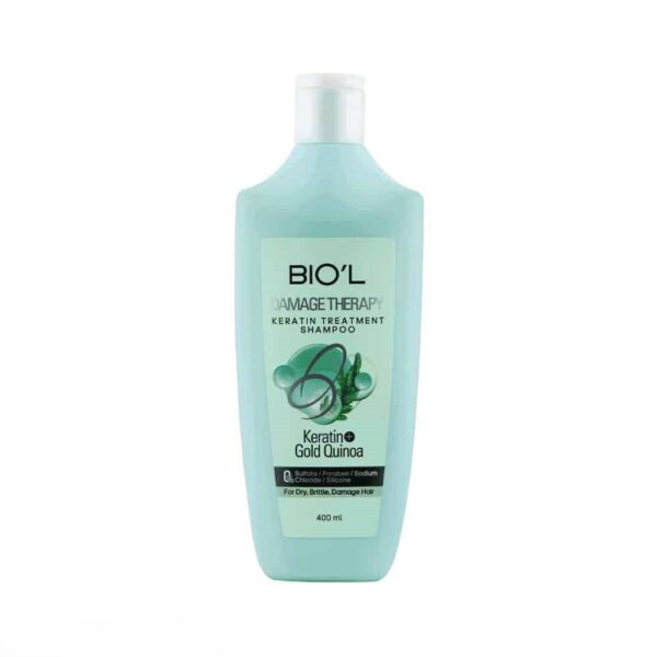 شامپو بیول مناسب برای موهای خشک و آسیب دیده حاوی کراتین و کینوای طلایی ۴۰۰ میلی لیتر