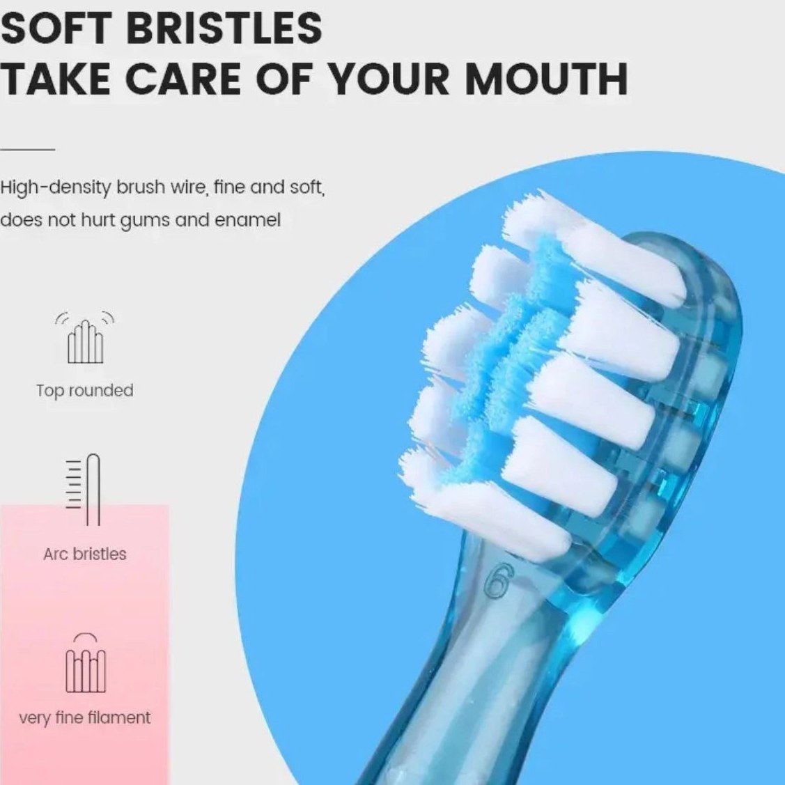 مسواک برقی کودک گرین لاین Green Lion Kids Elecric Toothbrush GNKDSELTBRBL - Image 3