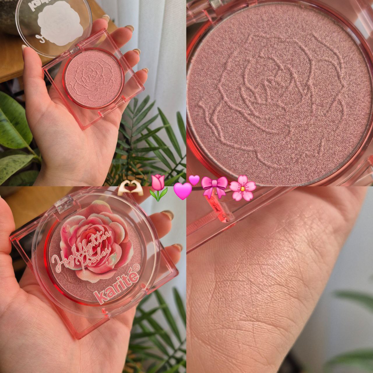 هایلایتر صورتی شاین دار گل رز پینترستی کاریته