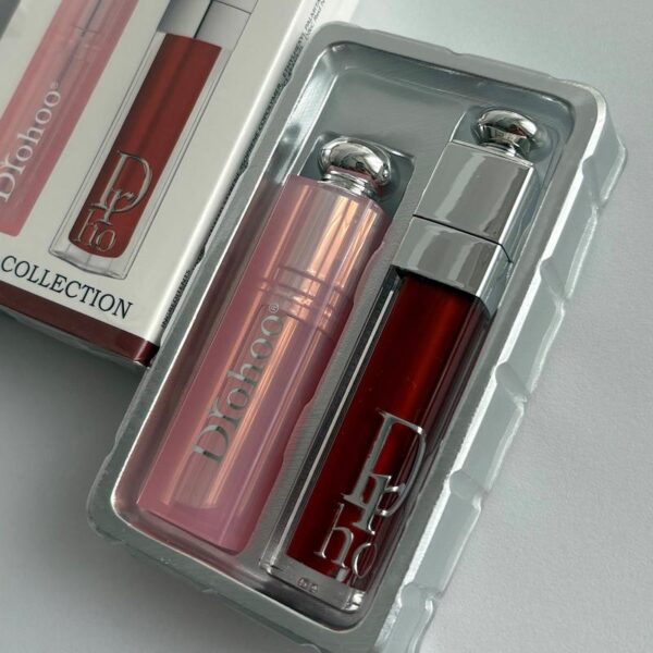 پک دوتایی لیپ گلاس و بالم لب حرارتی طرح دیور drohoo