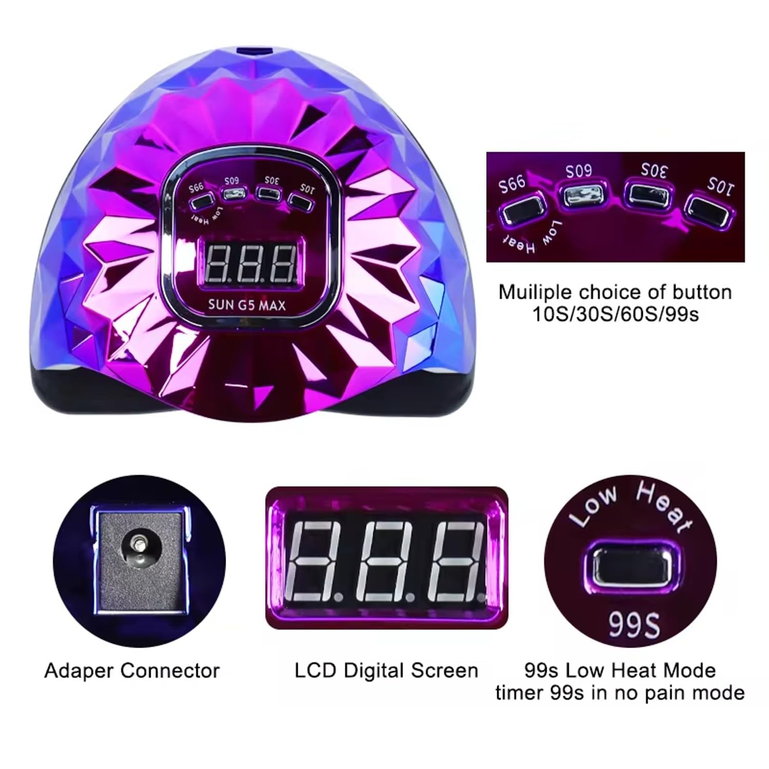 دستگاه یو وی UV/LED ناخن سان SUN G5 - Image 3