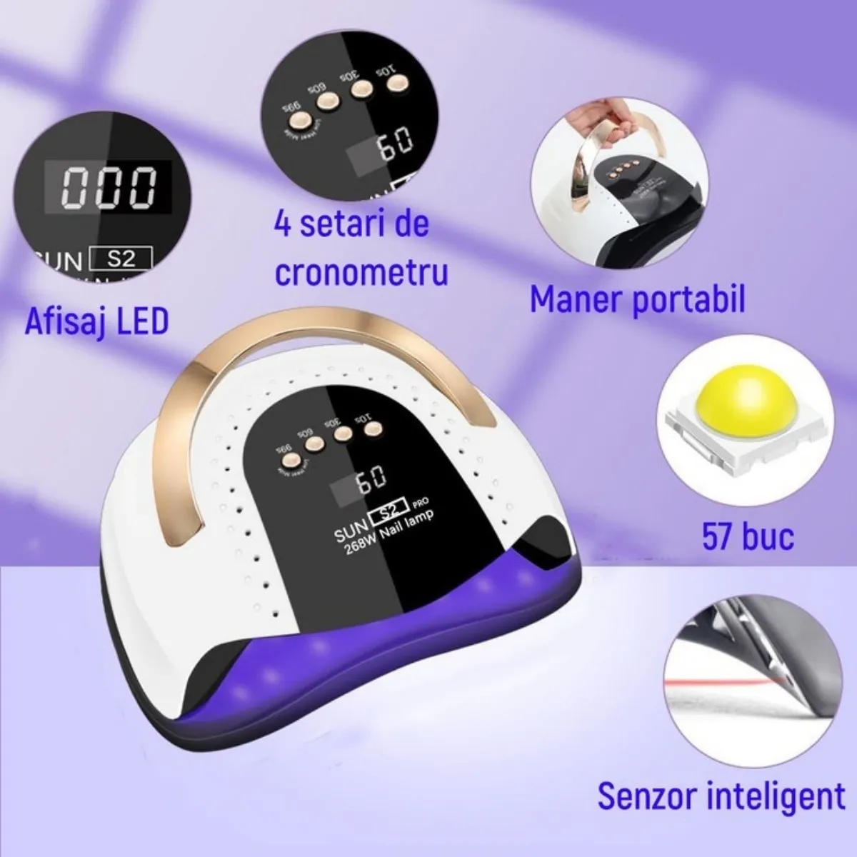 دستگاه یو وی UV/LED ناخن سان مدل Sun S2 Pro (268 وات) - Image 2