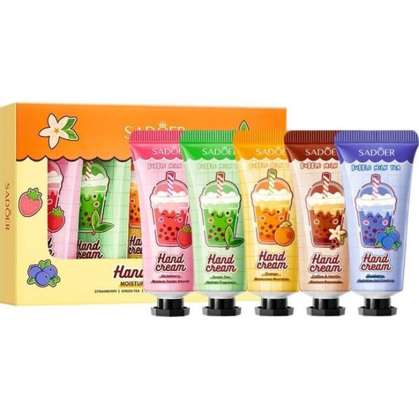 پک 5 عددی کرم مرطوب کننده دست سادور SADOER مدل میوه وزن 100 گرم