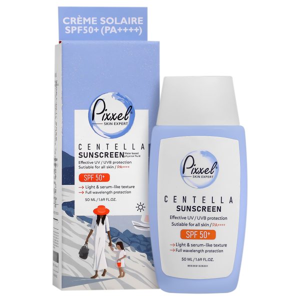 کرم ضد آفتاب بی رنگ سنتلا پیکسل SPF50 حجم 50 میل Pixxel Centella Sunscreen