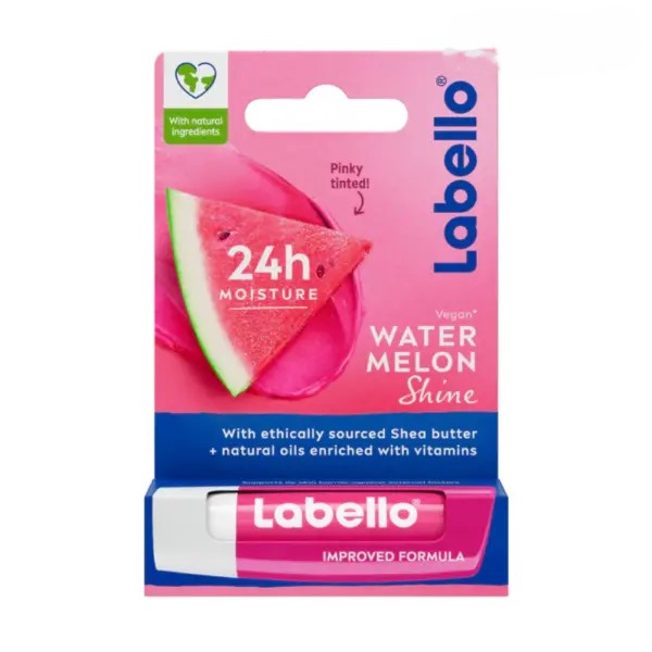بالم لب لابلو LABELLO WATERMELON SHINE صورتی حجم4 8g اصل