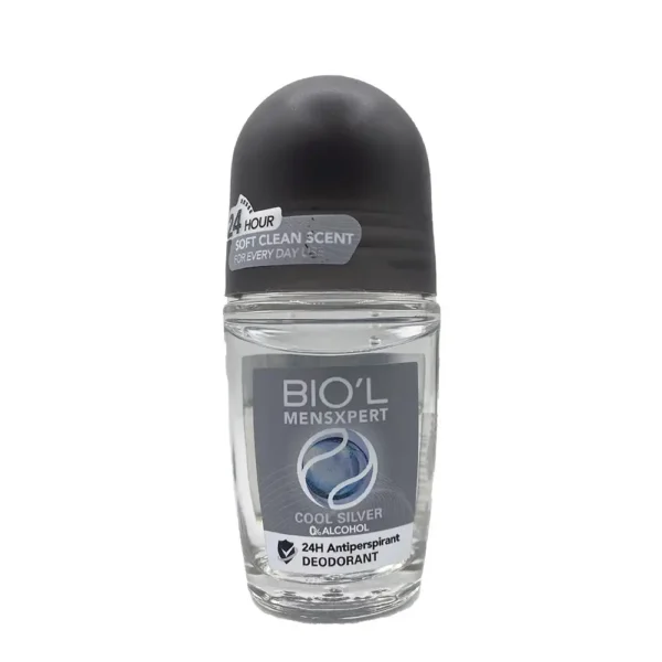 مام رول ضد تعریق مردانه بیول (Biol) مدل کول سیلور (COOL SILVER) حجم 50 میلی لیتر